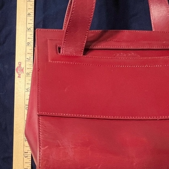 Brooks Brothers Red Leather Woman Doble Handle Tote - Picture 8 of 9